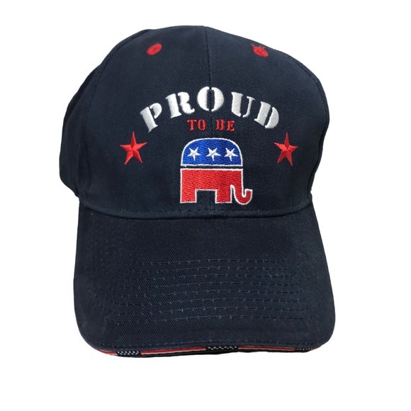 Political Party Republican Ball Cap‎ Hat snap back Red blue Made in the USA - Picture 1 of 9